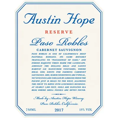 Austin Hope Cabernet Sauvignon, Reserve