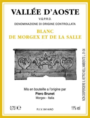 Piero Brunet Blanc de Morgex et de la Salle Vallee d'Aoste